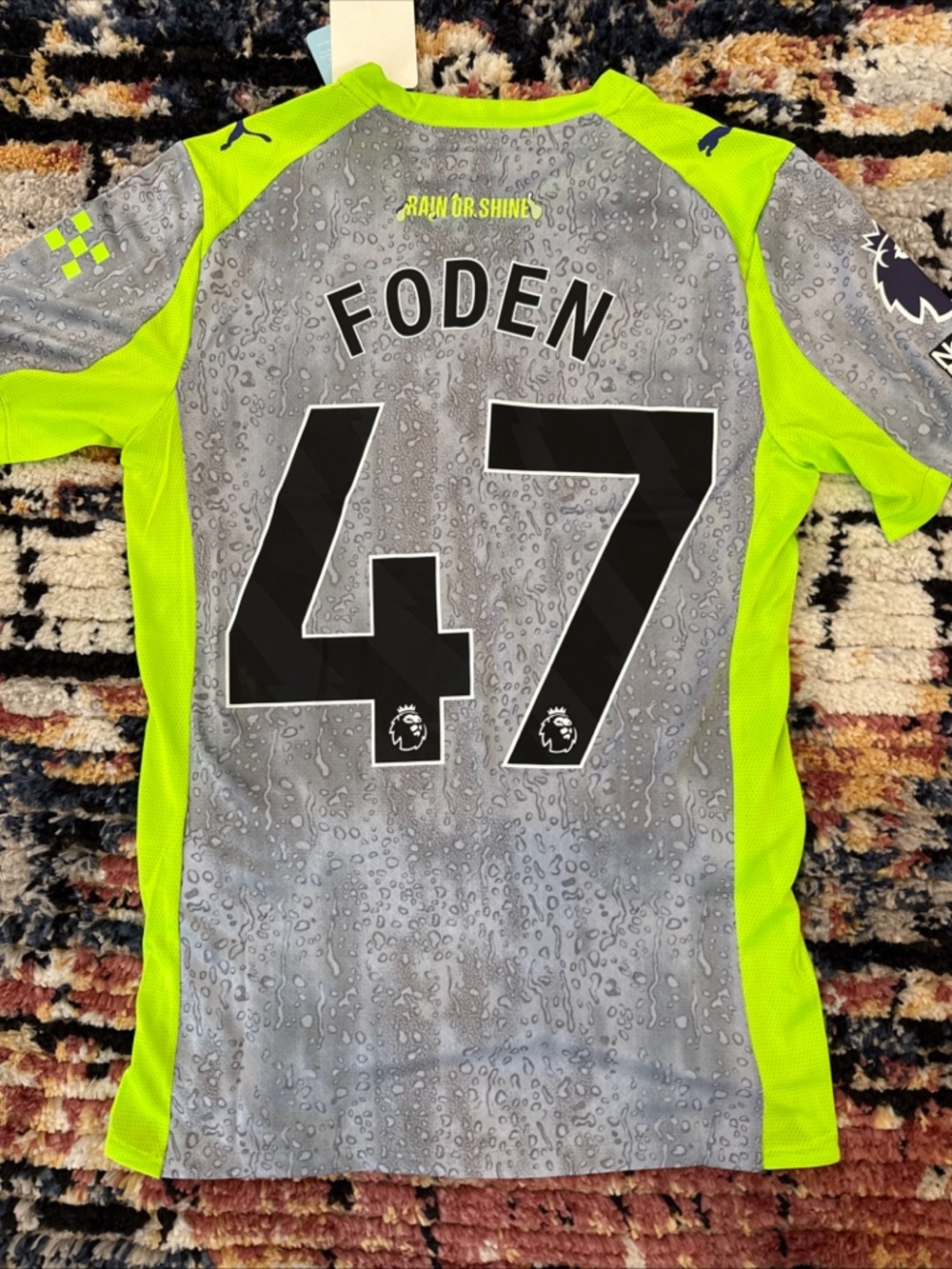 Puma Foden #47 Men's Football Jersey - Gray & Neon Yellow